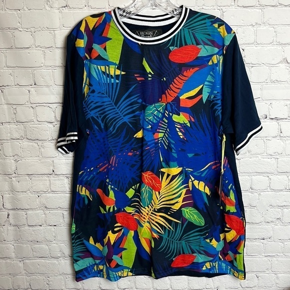 Broken Threads Tropical Print Short Sleeve Tee - Picture 1 of 11